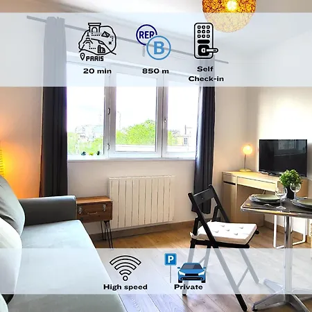 Sauge Magnifique Studio, Rer B A 850m, Parking Apartment Bourg-la-Reine